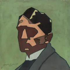 Józef Mieszkowski, Autoportret, 1916 r., 1916, olej, płótno, 40