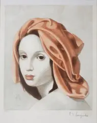 Tamara Łempicka, Kobieta w turbanie, ok. 1956 r., 1956, akwatinta barwna, papier, 32