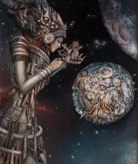 Tomasz Sętowski, Astralne porozumienie, 2018 r., 2018, olej, płótno
