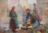 Erno Erb, Przekupki, olej, tektura