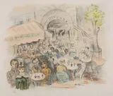Moïse Kisling, Kawiarnia La Rotonde, litografia barwna, papier, 41