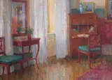 Zofia Albinowska-Minkiewiczowa, Wnętrze, olej, sklejka