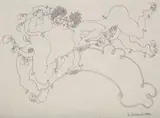 Jan Dobkowski, Rysunek erotyczny, 1999 r., 1999, ołówek, papier