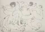 Jan Dobkowski, Rysunek erotyczny, 1999 r., 1999, ołówek, papier