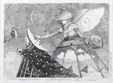 Tomasz Sętowski, Pożegnanie dnia z nocą, akwaforta, papier