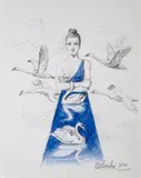Rafał Olbiński, Taste of Virginity, 2020, 2020, ołówek, kredka, papier