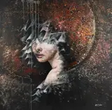 Szelest, 2021 by Żaneta Chłostowska-Szwaczka, 2021, akryl, płótno, sold Dec 2021