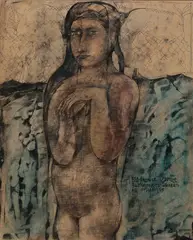 Ryszard Stryjec, Ut desint vires, tamen est laudanda voluntas, 1969 r., 1969, tusz, akwarela, papier, 38