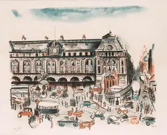 Irena Hassenberg, Gare St Lazar, litografia barwna, papier