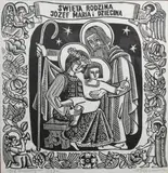 Witold Chomicz, Święta Rodzina, Józef, Maria i Dziecina, 1938 r., 1938, drzeworyt, papier