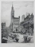 Bernhard Mannfeld, Długi Targ w Gdańsku, akwaforta, papier