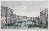 Widok Wenecji by Antonio Canal zw. Canaletto, praca pochodzi z: Antonio Visentini „Urbis Venetiarum Prospectus Celebrioris” miedzioryt kolorowany, papier, 44, sold Sep 2021