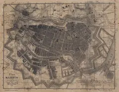 R. Labes, Plan von Danzig, Plan fortyfikacji Gdańska wyd. Gebrüder Zeuner, Gdańsk, Theodor Bertling, 1880 r. litografia