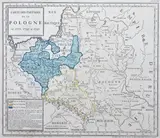 Georg Jakob Decker, Carte des partages de la Pologne en 1772, 1793 et 1795, Mapa ziem polskich, wyd. G. Wilhelm Haas, po 1795 r., miedzioryt kolorowany
