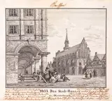 J. F. Havell, Das Stadt Haus in Marienburg, Ratusz w Malborku, według Alfreda Gomersala Vickersa, 1836staloryt, wym. arkusza 16