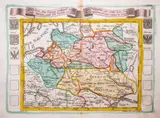 Elias Baeck, Pohlen, die Länge rechnet ..., mapa pochodząca z „Der kuriose und in allen Wissenschaften nützliche Dolmetscher…”, wyd. Maschenbauer, J. A. E., Augsburg 1748 miedzioryt kolorowany w epoce