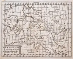 Claude Buffier, La Pologne Suivant les degrés de l'Academie des Sciences de Paris, mapa pochodząca z „Geographie Universel”, piąta płyta, wyd. Pierre-Francois Giffart, Paryż 1764 miedzioryt