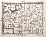 Claude Buffier, Polonia Secondo le Osservazio: ni dell' Accademia di Parigi, mapa pochodząca z „Geografia universale del padre Claudio Buffier…”, ósma płyta, wyd. L. Soffietti, Turyn 1821 miedzioryt, wym. mapy 13