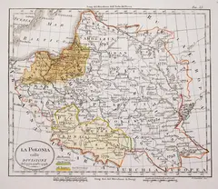 Giuseppe Caniani, La Polonia colle divisioni, stan czwarty, wyd. Rossi Luigi, Mediolan 1820 miedzioryt kolorowany w epoce, 19