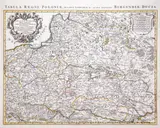 Pieter Mortier I, Estats de la Couronne de Pologne…, stan czwarty, wyd. Covens & Mortier, Amsterdam 1730 miedzioryt kolorowany liniowo, 48