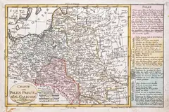 Johann Georg Probst, Charte von Polen Preussen u. Galicien, mapa pochodząca z “Kleiner Atlas nach den neuesten Erdbeschreibung eingerichtet”, wyd. Johann Michael Probst II, Augsburg 1795 miedzioryt kolorowany, 17