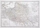 Samuel Dunn, A new map of the Kingdom of Poland…, mapa pochodząca z „A New Atlas of the Mundane System...”, stan czwarty, wyd. Laurie & Whittle, Londyn 1794 miedzioryt kolorowany liniowo, 33