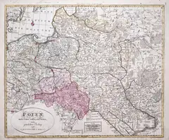 Johann Georg Probst, Polen nach seiner ersten, und letzten, oder gänzlichen Theilung, stan czwarty, wyd. Johann Michael Probst II, Augsburg 1796 miedzioryt kolorowany, 49