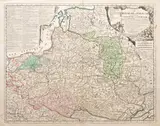 Jean Baptiste Nolin I Jean Nicolas de Tillemont, Le Royaume de Pologne…, wyd. Jean Baptiste Nolin I, stan pierwszy, Paryż 1691 miedzioryt kolorowany liniowo