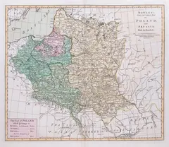 Bowle's new one-sheet map of Poland and Prussia by Henry Carington Bowles, mapa pochodząca z „Bowles’s Universal Atlas”, stan trzeci, wyd. Henry Carington Bowles & Samuel Carver, Londyn 1795 mied, sold Feb 2022
