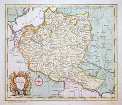 Poland by John Gibson, wyd. Thomas Salmon, Londyn 1752 miedzioryt kolorowany, sold Feb 2022
