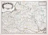 Pierre Duval, Carte de Pologne et des Estats…, mapa pochodząca z „Cartes geographiques methodiquement…”, wyd. Pierre Mariette I, Paryż 1654 miedzioryt kolorowany liniowo, 38
