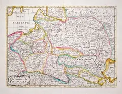 Nicolas Sanson II, Estats de la Couronne de Pologne, stan drugi, wyd. Nicolas Sanson II, Francois Halma, Amsterdam 1700 miedzioryt kolorowany liniowo