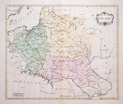 John Lodge, Poland, mapa pochodząca z drugiego wydania „Atlas methodique”, wyd. Jean Palairet, Paryż 1775 miedzioryt kolorowany w epoce, 44