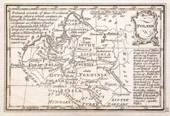Emanuel Bowen, Poland, mapa pochodząca z „Atlas Minimus”, stan drugi, wyd. C. D. Piguenit, Londyn 1792 miedzioryt, wym. mapy 6