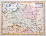 John Senex, A new map of Poland from the latest obser., wyd. John Senex, Londyn 1744 miedzioryt kolorowany