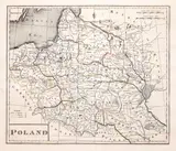 Matthew Carey, Poland, mapa pochodząca z „General Atlas”, stan czwarty, wyd. Matthew Carey, Filadelfia 1814 miedzioryt kolorowany liniowo, 31
