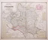 Leonard Chodźko, Carte Générale routiere historique et statistique des etats…, wyd. Paryż 1840 miedzioryt kolorowany w epoce