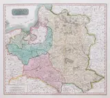 J. i G. Menzies John Thomson, Poland as Divided, mapa pochodząca z „World Atlas”, wyd. John Thomson, J. i G. Menzies, Edynburg 1816 miedzioryt kolorowany w epoce, 45