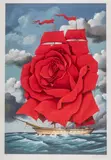 Rafał Olbiński, Red Rose Ship, inkografia, papier