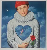 Rafał Olbiński, Zakochany pierrot, litografia barwna, papier