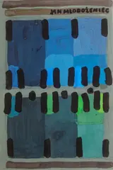 Jan Mlodozeniec, Bez tytułu, gwasz, papier