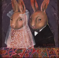 Ewa Skaper, Portret ślubny, olej, płyta