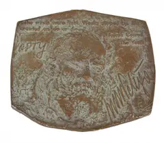 Józef Stasiński, Medal Leonid Teliga, proj. Józef Stasiński jeden z dwóch medali, wydanych na pamiątkę powrotu Leonida Teligi brąz patynowany; wym. 10