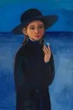 Katarzyna Karpowicz, Dziewczynka i morze, 2019, 2019, olej, płótno