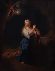 Święta Magdalena by Adriaen van der Werff naśladowca, olej, deska parkietowana, 55, sold Dec 2021
