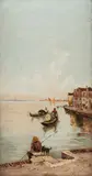 Laguna wenecka, 1896 r. by Mn sygnowany słaboczytelnie, 1896, olej, tektura, sold Dec 2021