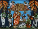 Ewelina Pęksowa, Boże Narodzenie, malowidło na szkle, szkło
