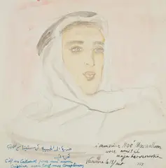Maja Berezowska, Portret Libańczyka, 1955 r., 1955, akwarela, papier