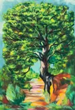 Moïse Kisling, Wejście do obozu, Litografia kolorowana gwaszem, papier