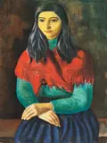 Moïse Kisling, Dziewczyna z Marsylii, litografia barwna, papier